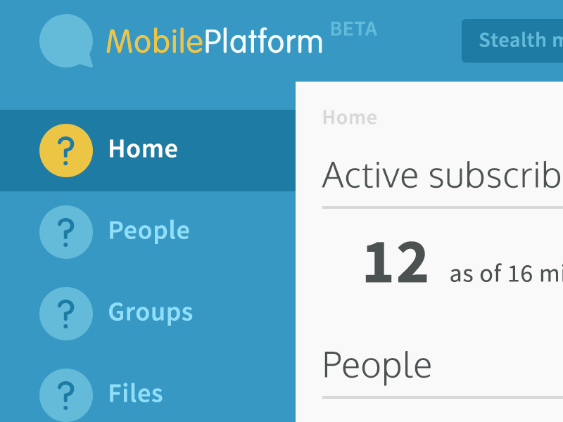 Screenshot of Mobile Platform UI design.