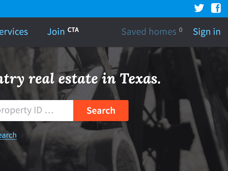 Screenshot of Property Listing Service web design.