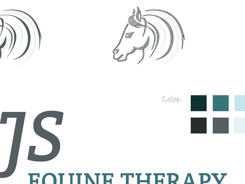 Screenshot of NJS Equine Therapy initial logo designs.