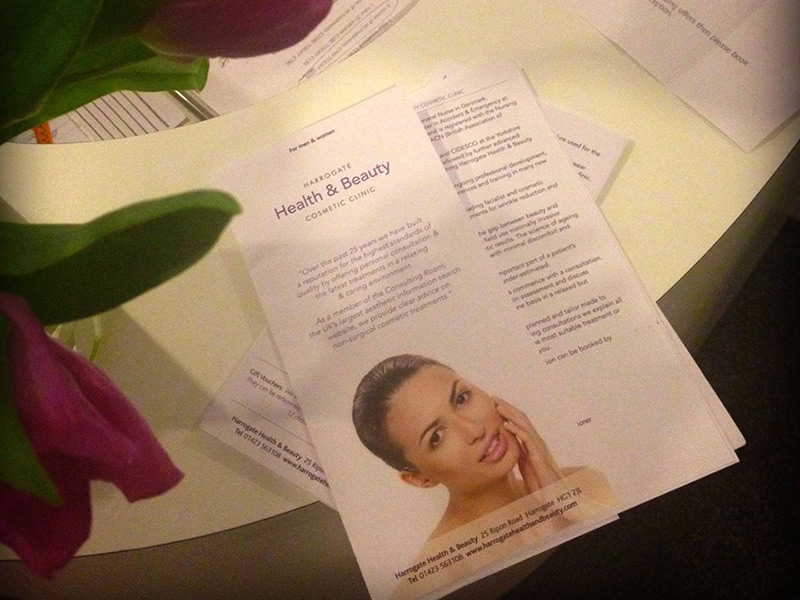 Photo of Harrogate Health & Beauty brochure print design.