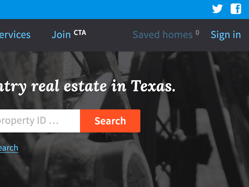 Screenshot of Texas Listing Service website design.