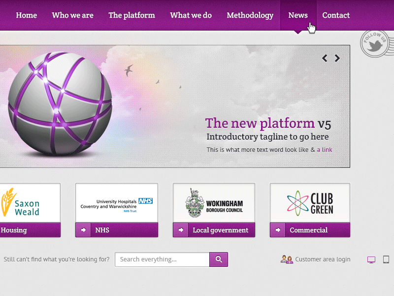 Screenshot of VerseOne web design.