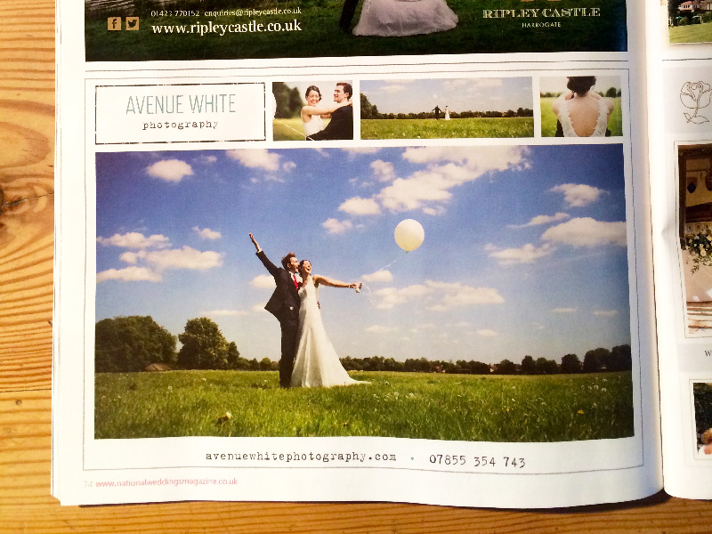 Photo of Avenue White Photography advert design.